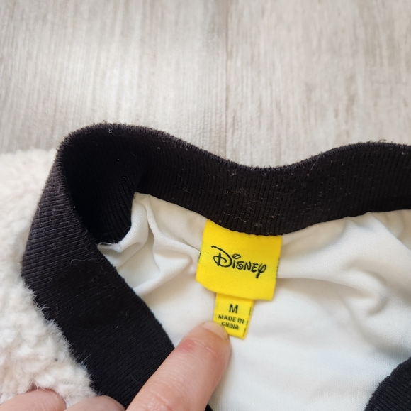 Disney Mickey Mouse 90 Years Faux Fur Jacket Cardigan Clasp Closure Medium - Picture 4 of 10